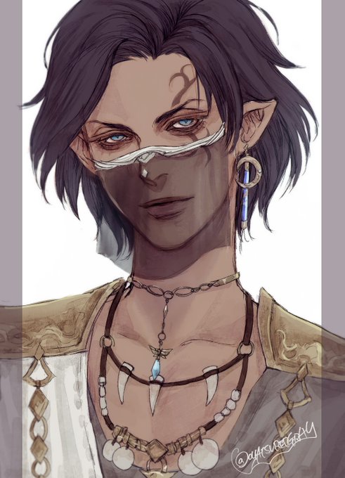 「dark skin elezen」 illustration images(Latest)