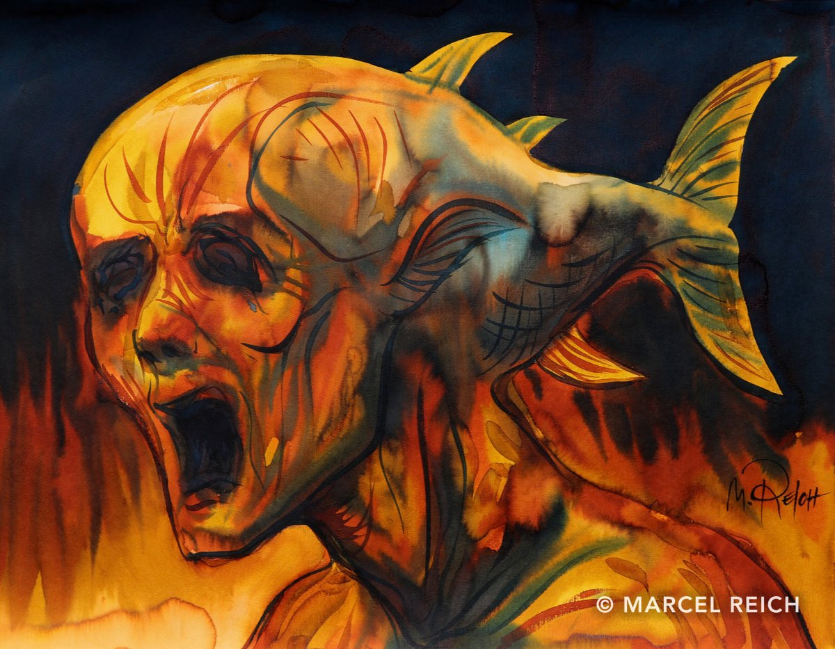 Watch my new painting video on YouTube. Don't forget to like and subscribe.

Link to the video:
youtube.com/watch?v=C7Sju1…

Title: Scream from the Deep Sea / watercolor / 100 x 70 cm
#art #darkpainting #expressiveart