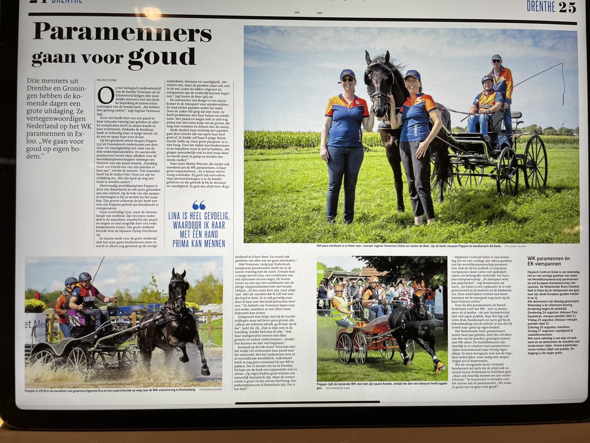 HenkBrinkDr's tweet photo. Iedereen in #Exloo is klaar voor het #EKvierspannen en #WKparamennen komend weekend. Mooiste en beste paardensport in onze provincie #Drenthe https://t.co/P9lnzQ827d