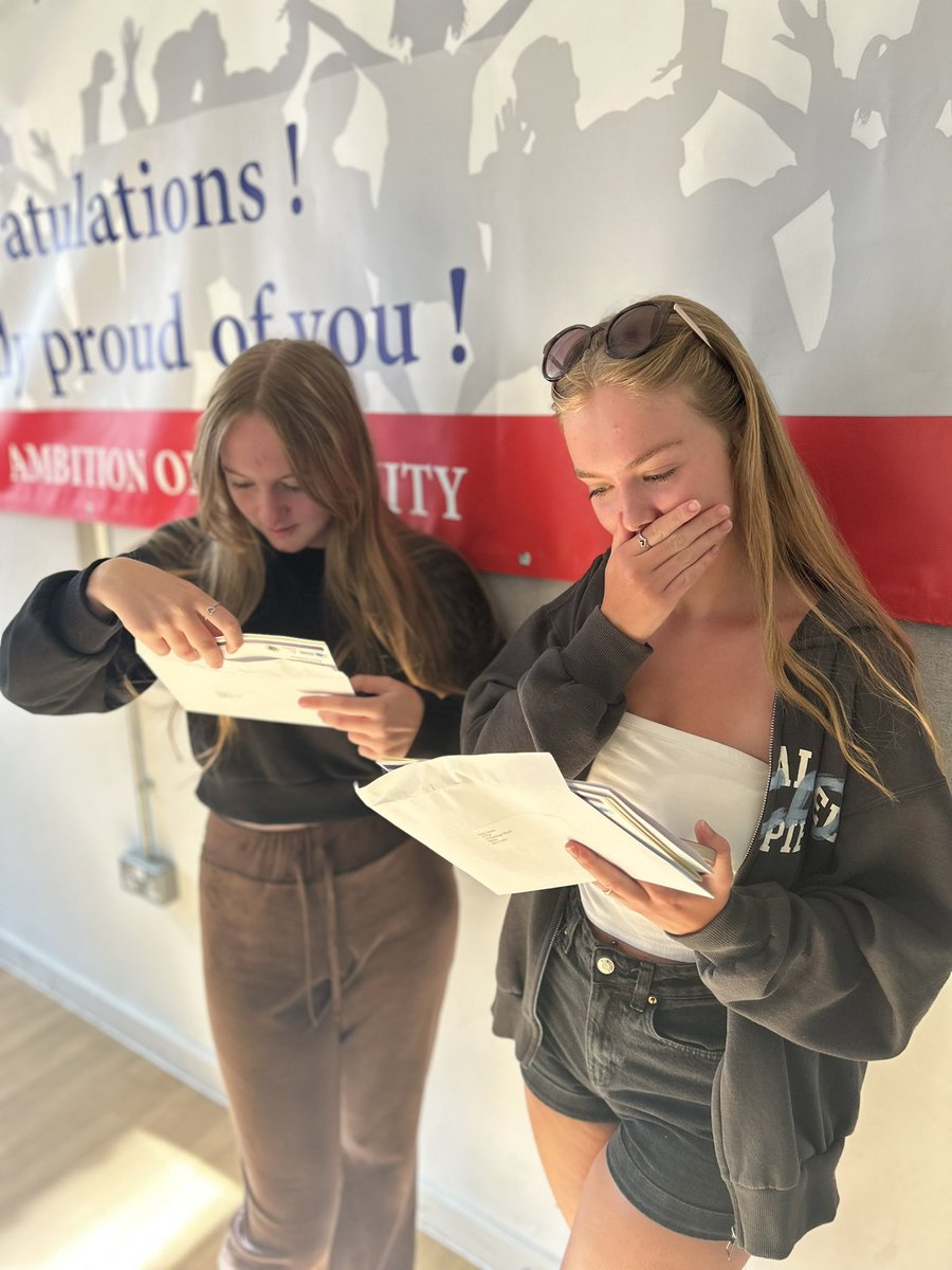bristol_free's tweet photo. The pure joy of realising you have passed English and maths! Well done Holly and Evie - thoroughly deserved! https://t.co/y1SH4yDaRv