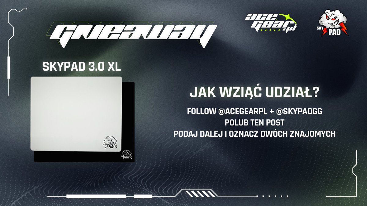 ACEGEAR.PL (@acegearpl) on Twitter photo 🔥 SKYPAD 3.0 XL GIVEAWAY 🔥
1. Followuj <a href="/acegearpl/">ACEGEAR.PL</a> i @SkyPADgg 👊
2. Polub i podałem dalej ten post ❤️
3. Oznacz w komentarzu dwóch ziomali 🤝
Zapraszamy też na nasz Instagram, gdzie do zgarnięcia jest Sora Sleeve od Skypad! Zwycięzców losujemy 31.08 ✌️ 🔥 SKYPAD 3.0 XL GIVEAWAY 🔥
1. Followuj <a href="/acegearpl/">ACEGEAR.PL</a> i @SkyPADgg 👊
2. Polub i podałem dalej ten post ❤️
3. Oznacz w komentarzu dwóch ziomali 🤝
Zapraszamy też na nasz Instagram, gdzie do zgarnięcia jest Sora Sleeve od Skypad! Zwycięzców losujemy 31.08 ✌️