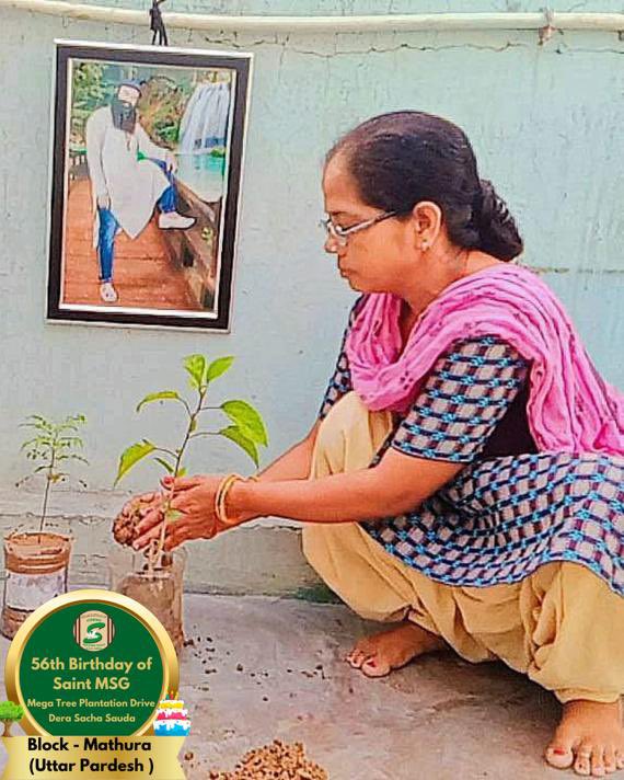GreenSwelfares's tweet photo. A celebration with nature and the spirit of volunteerism!! Tree Plantation by Dera Sacha Sauda volunteers from Mathura, UP on the occasion of Saint Dr. MSG's Birthday. #56thBirthday #SaintDrMSG #DeraSachaSauda #TreePlantation https://t.co/P64M2w8bXO