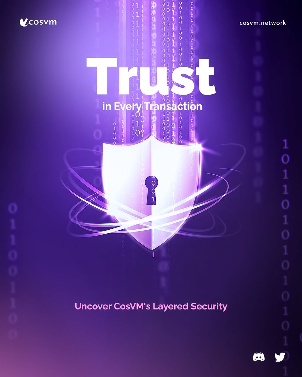 buycexinfinity's tweet photo. "Security Beyond Boundaries: Discover how CosVM raises the bar for blockchain safety with its multi-layered approach. ๐ก๏ธ #CosVM #TrustworthyTech #blockchaintechnology #web3 #defi #dapps #Security https://t.co/58Gb4wN60A