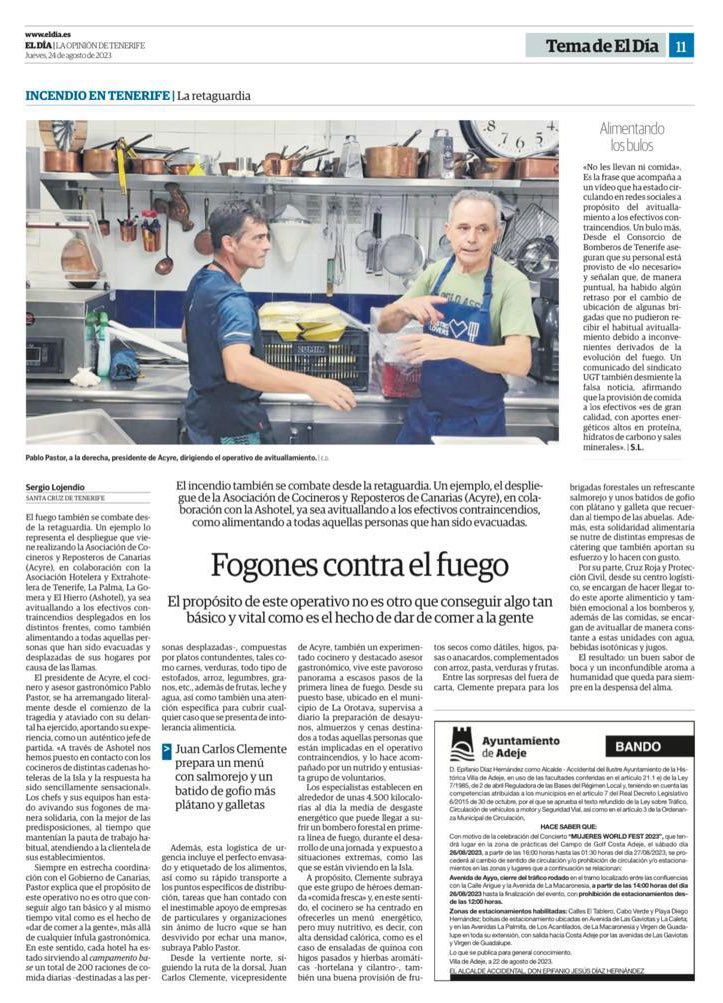 AlfonsoJLT's tweet photo. Fogones contra el fuego, una iniciativa solidaria de #ACYRE avituallando a todos aquellos que trabajan a destajo contra el incendio y a las personas desplazadas 🔥 vía @eldia
#IFArafoCandelaria #IFTenerife #FuerzaTenerife https://t.co/PBOGDRbrU5