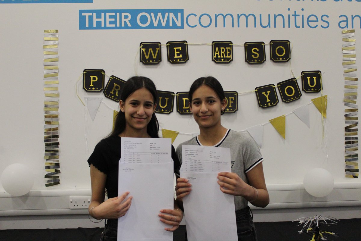 We've had a fantastic morning celebrating with our Year 11 students, as they collected their exam results. We're proud of each and everyone of them. Amongst lots of amazing stories were twin sisters Harleen and Hasneet who, between them, achieved 18 Grade 9s! 😀👋