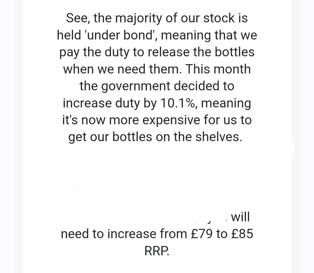 Received this, this morning, how does a 10.1% increase in the DUTY equate to a 6 quid increase in RRP ... increase in duty on this bottle is £1