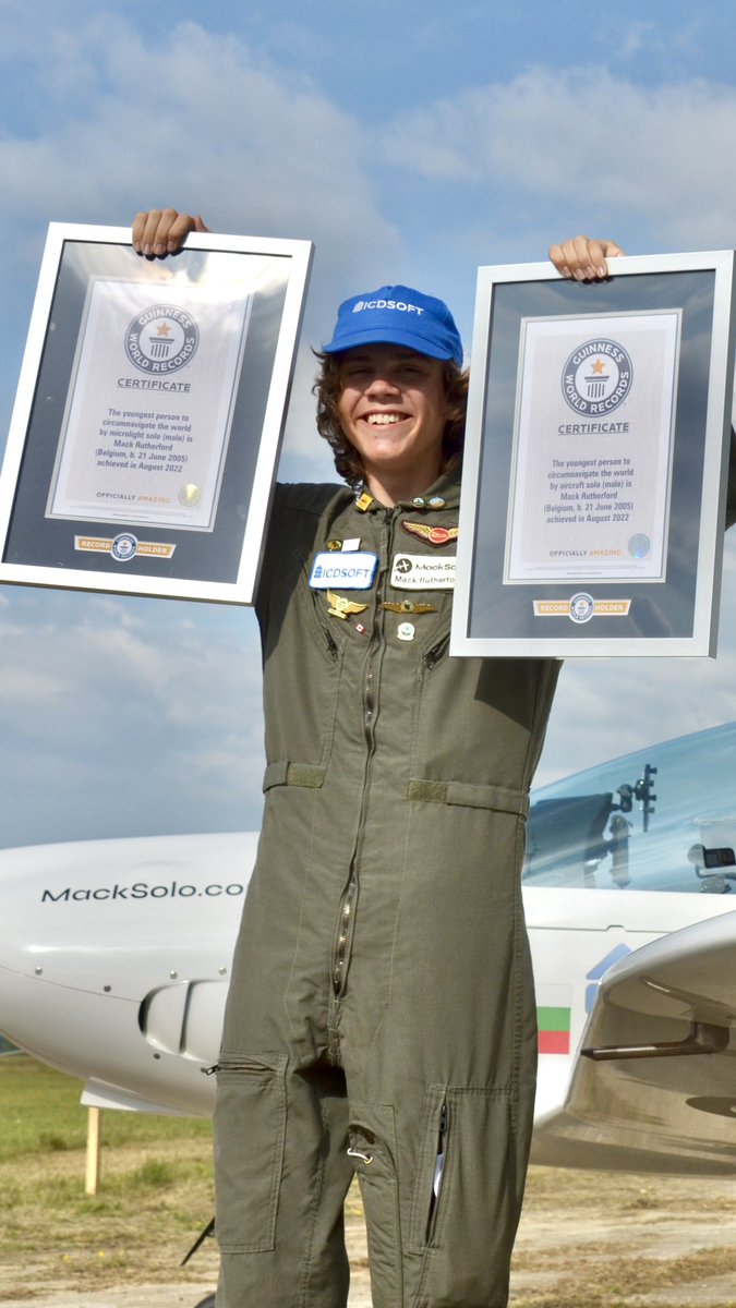 1 YEAR AGO Mack became the youngest to fly solo around the 🌍 landing in Sofia, base of <a href="/icdsoft/">ICDSoft</a>. Join us on FB @Macksolo2022 7PM (GMT+2) to watch a 30’ video of his epic✈️ racing the sun and unseen footage of his uninhabited island landing. 🙏 for your support! #Aviation #record