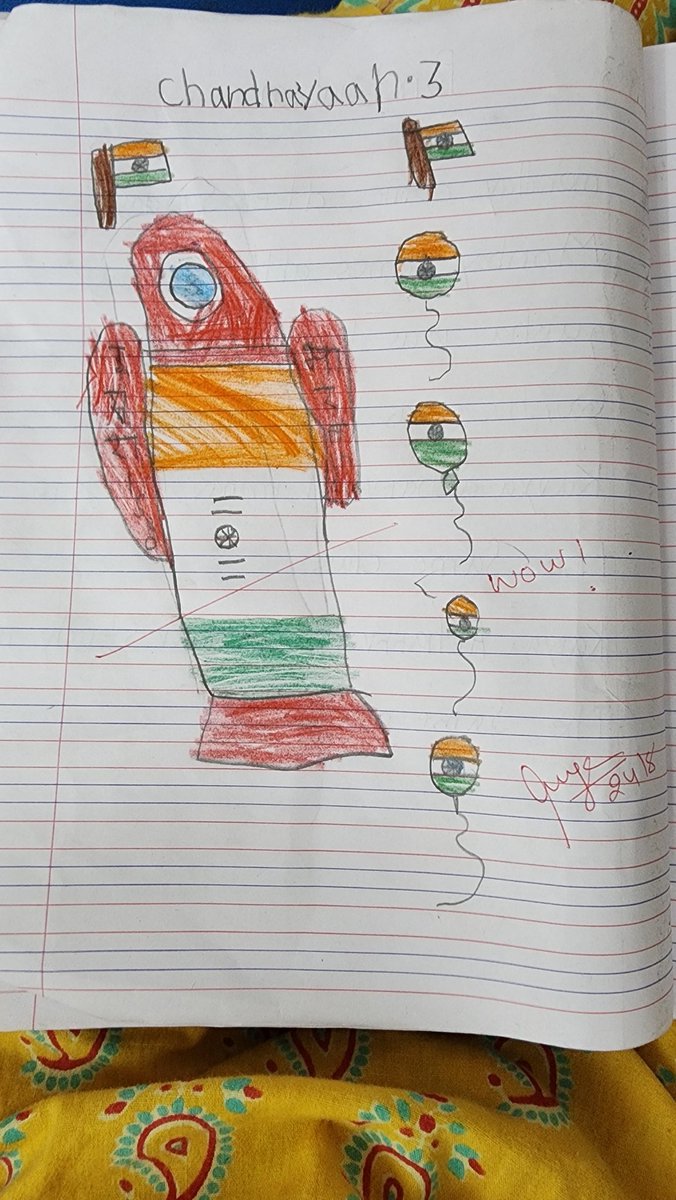 Amazing artistic representation of Chandrayan 3 by the students of grade 1 #imagination #ProudIndians #Chandrayaan3 @PublicAhlcon @Ahlconpublic1 @seemasoniaps @GanguliKuhu @NidhiM_aps @isro @Dir_Education