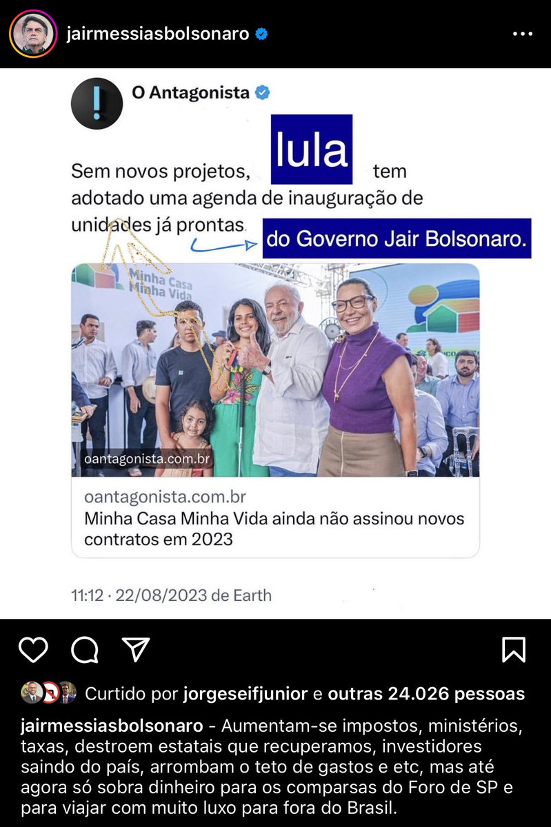 Só li verdades. *Via @jairbolsonaro