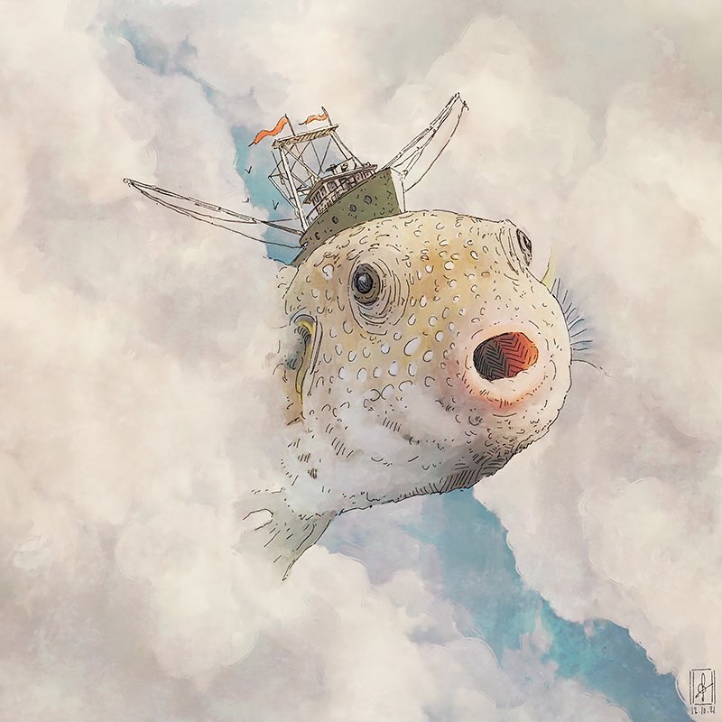 GFromenteau's tweet photo. Oldie, Inktober “stuck” , fish &amp; ships https://t.co/hjvJaXwshl
