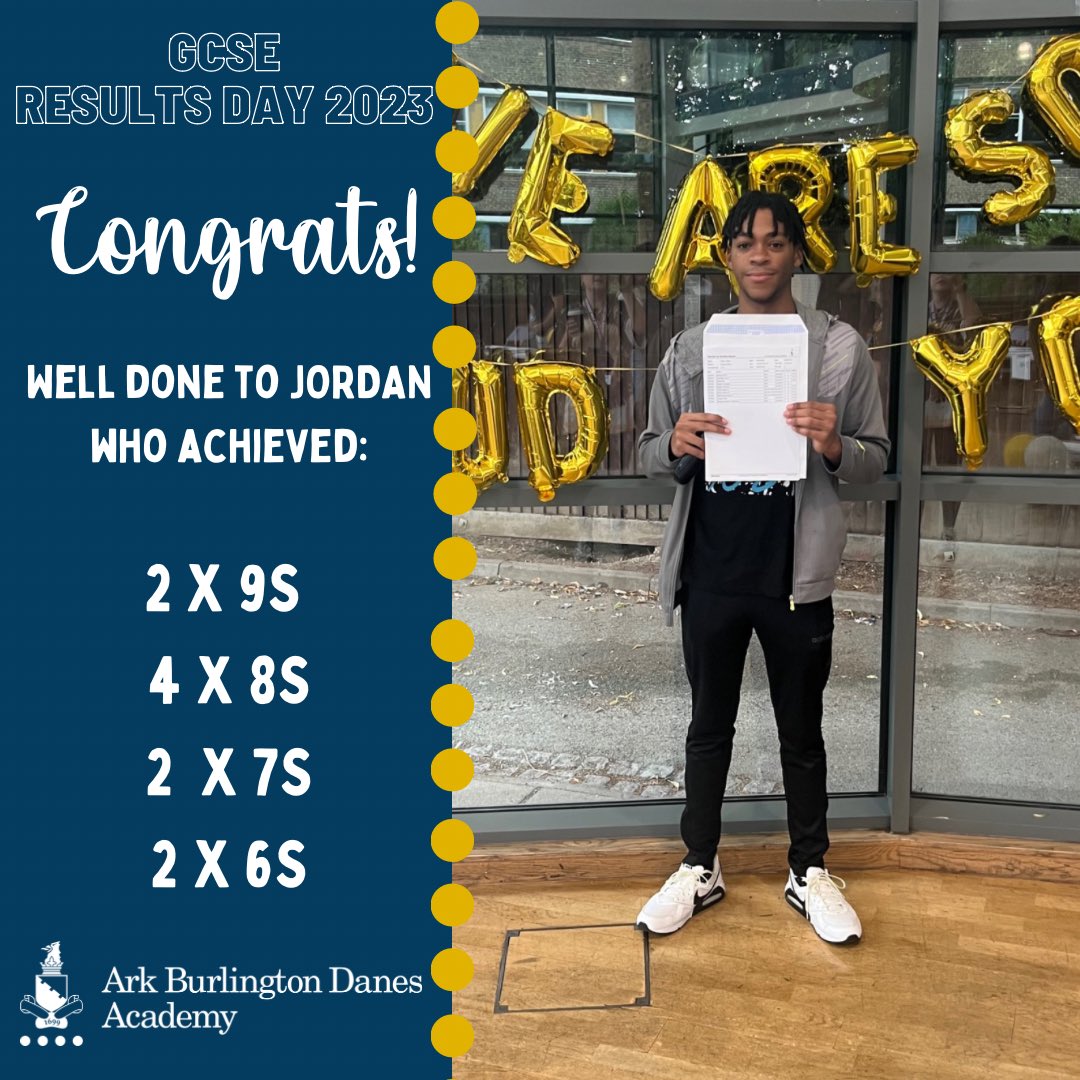ArkBDA's tweet photo. 🎉⭐️ GCSE Results Day 2023 ⭐️🎉 We are so proud of all of you, here are a few of the amazing grades received! 

#gcseresultsday #gcse #resultsday #arkschools #aimhigh #burlingtondanes https://t.co/aA0LDJfpLy