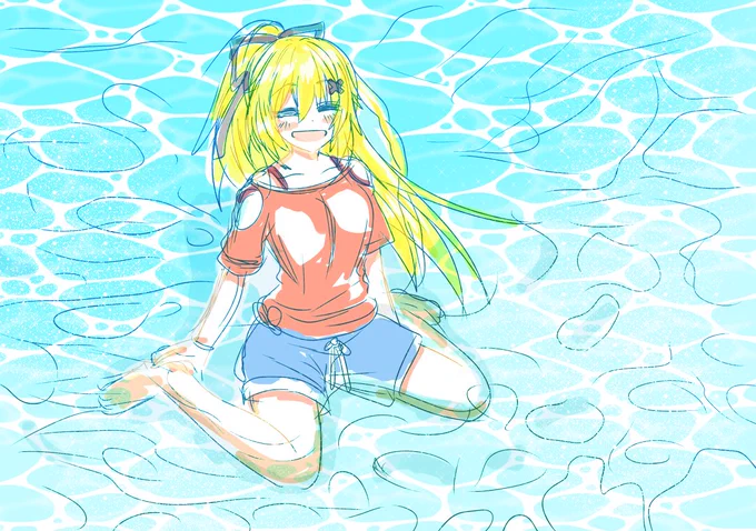 眩しい笑顔が波ごとすべてをさらってしまいそうで。 