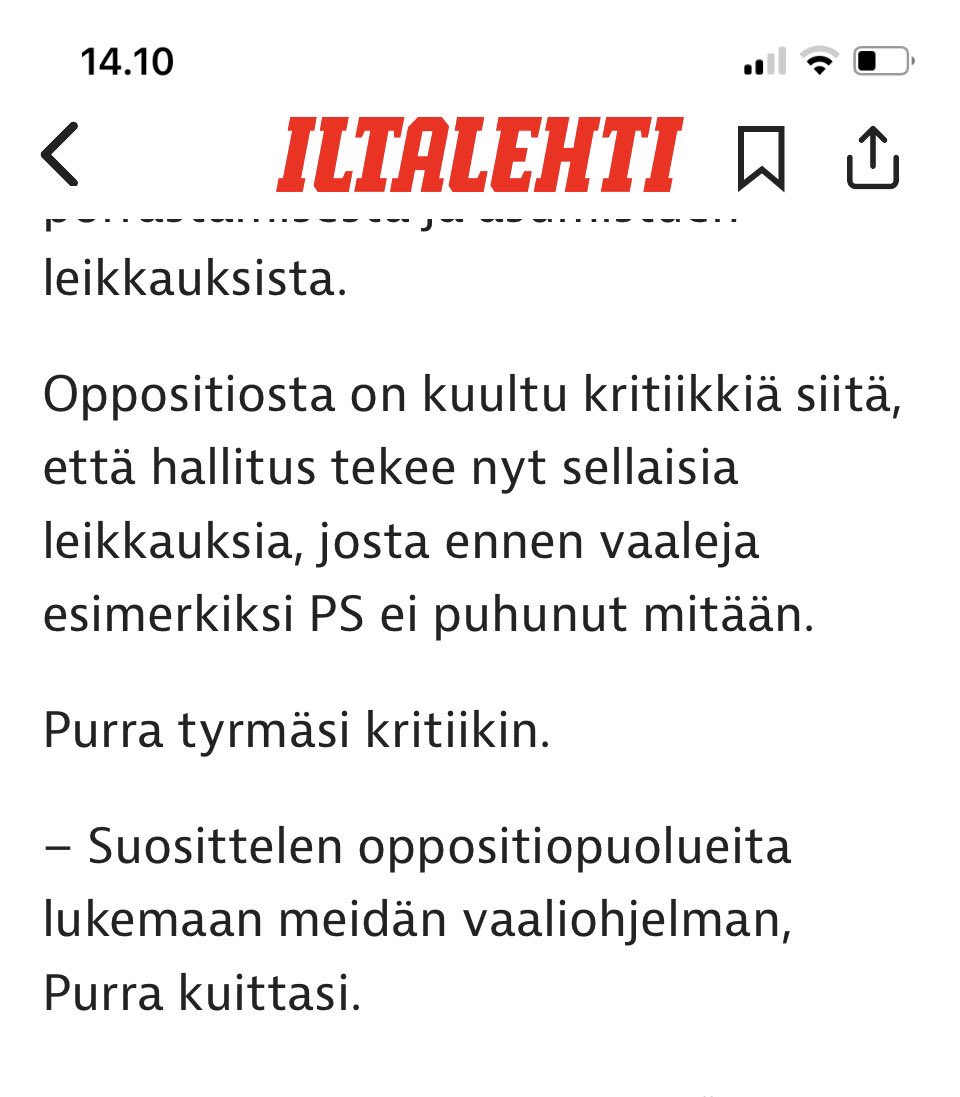 Niin siis mistä vaaliohjelmasta @ir_rkp oikein puhuu? Siitä, mitä ei koskaan edes julkaistu? 🙄🙈

@persut #vaaliohjelma #petetytlupaukset

hs.fi/politiikka/art…