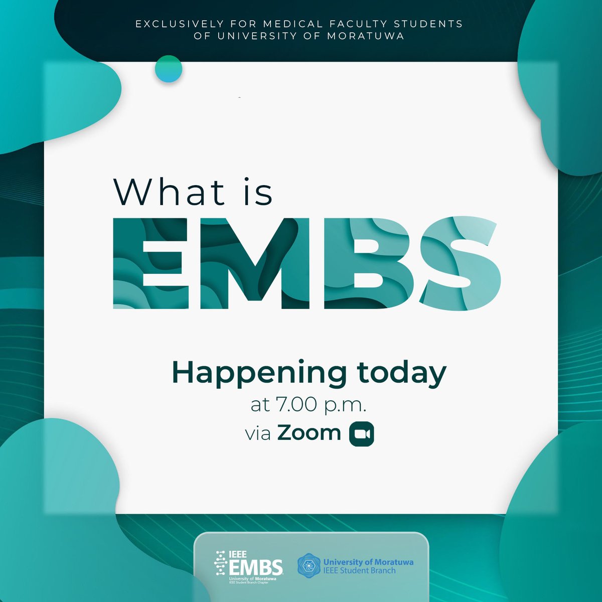 Join us today from 7 p.m. onwards via Zoom to explore the fusion of engineering in medicine that shapes the future!

Do not miss out on this amazing opportunity ✨

#EMBS #IEEE #UoM