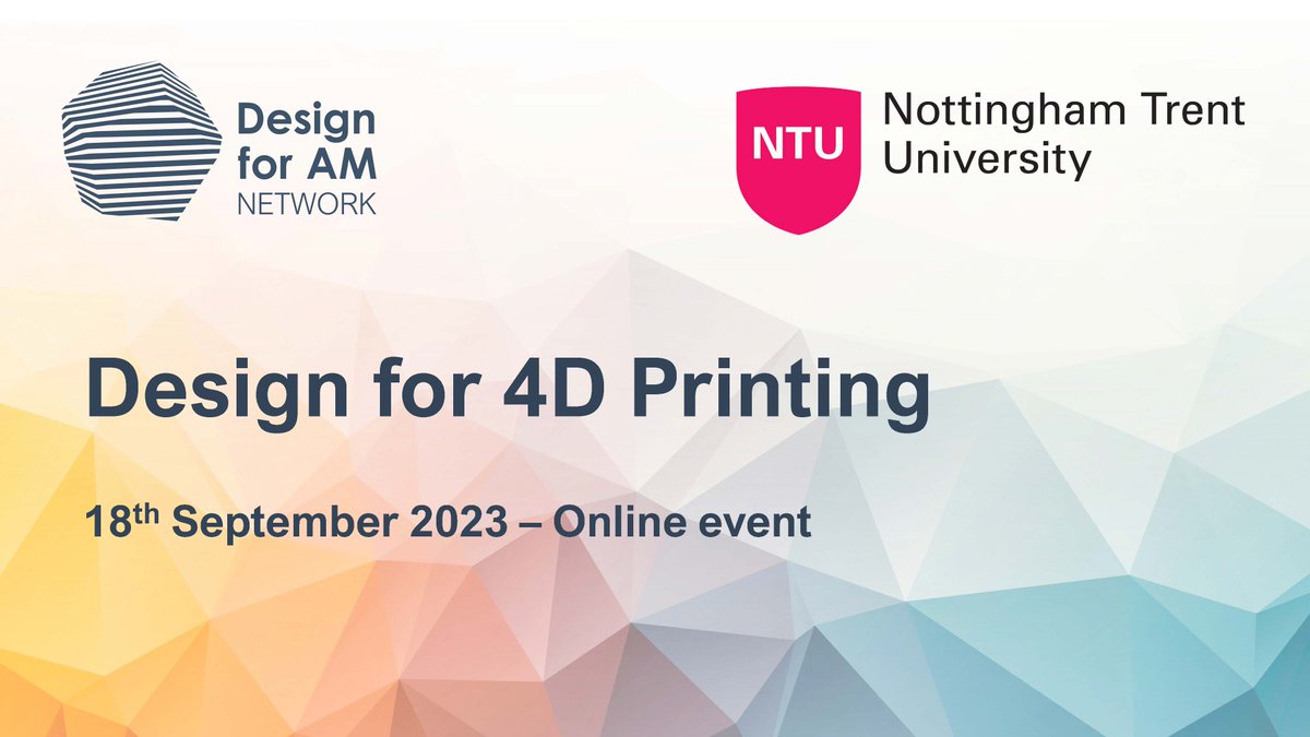 Join us for our next online Design for AM Network event: Design for 4D Printing on 18th Sep.
Don't miss your chance to be part of the future of design and manufacturing as we embark on an exciting journey into the world of 4D printing.
tinyurl.com/3huyhcf3
