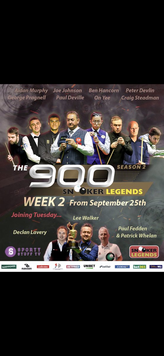 Looking forward to playing in “The 900” courtesy of <a href="/Snookerlegends/">Snooker Legends</a> brought to you live from <a href="/tv_sporty/">SportyStuffTV</a> sky channel 427. Open entries for other weeks are still available so if you fancy a crack at playing on TV then don’t hesitate to get your name down. See you there…👌🏻