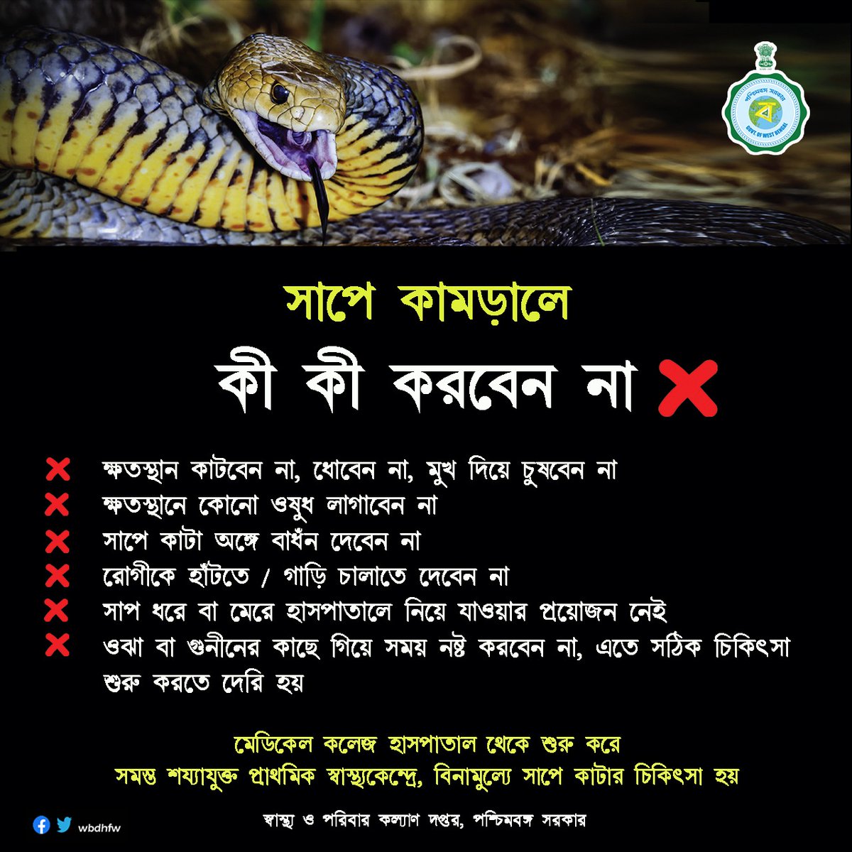 সাপ কামড়ালে কি করতে হবে: জরুরী পদক্ষেপ!