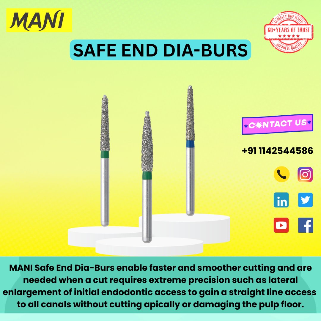 ManiMedicalInd's tweet photo. 💠MANI #SAFEEND DIA-BURS💹

🎀"THE BEST QUALITY IN THE WORLD, TO THE WORLD"

💠#MANI A BRAND WITH 60+YEARS OF TRUST

#madeinjapan #manimedicalindia #dentaleducation #dental #dentistry #dentalprofession #DentalCareers #DentalExperts #DentalPractice #DentistsOfIndia #marketing https://t.co/hvMC36smn0