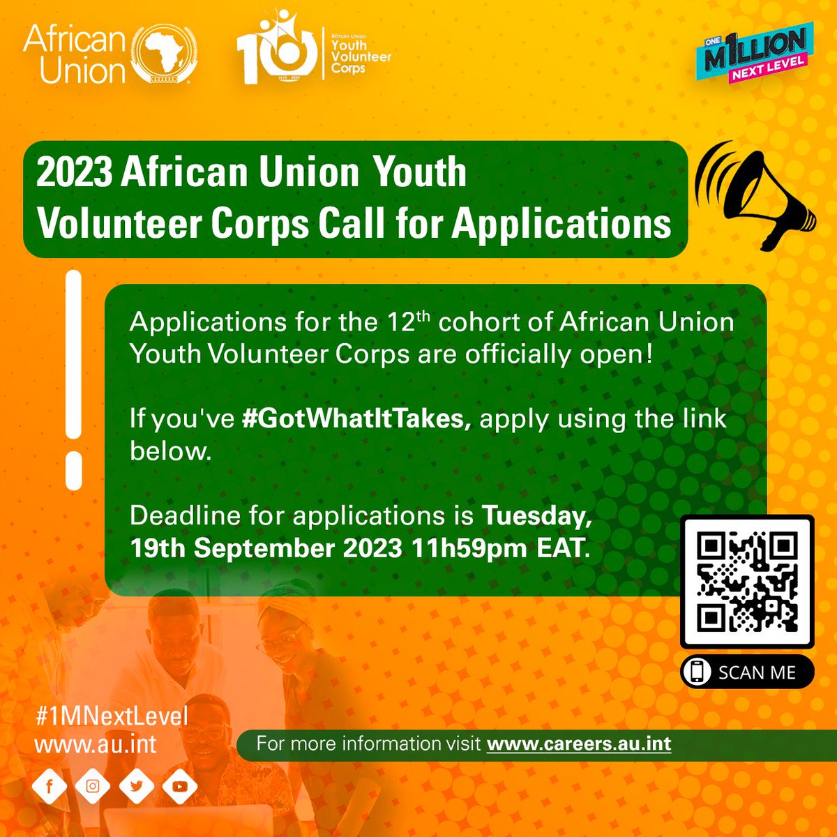 An exciting opportunity for young Africans! Apply to join our leadership program and contribute to the continent's development. Don't wait until the deadline - scan the QR code or send in your application via this link today: t.ly/RytDx! #1mNextLevel #GotWhatItTake