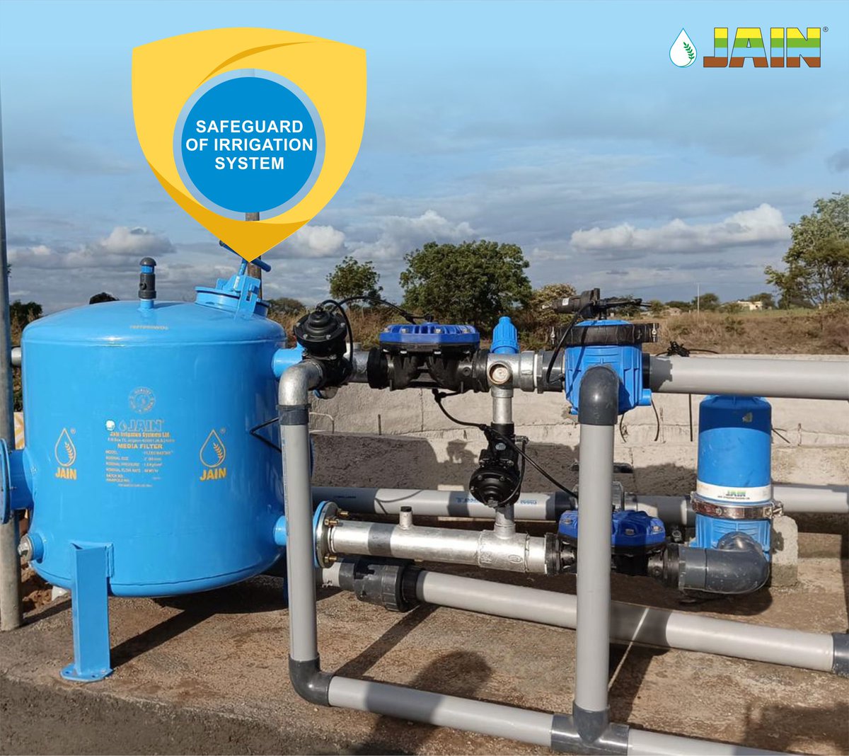 The safeguard setup that leads you towards prosperity and the assurity of attaining #MoreCropPerDrop with a grit less filtering experience 💯 ☑️ 

#JainFilters #FiltrationSystem #Agriculture #AgTech #JainIrrigation #Filtration #JISL