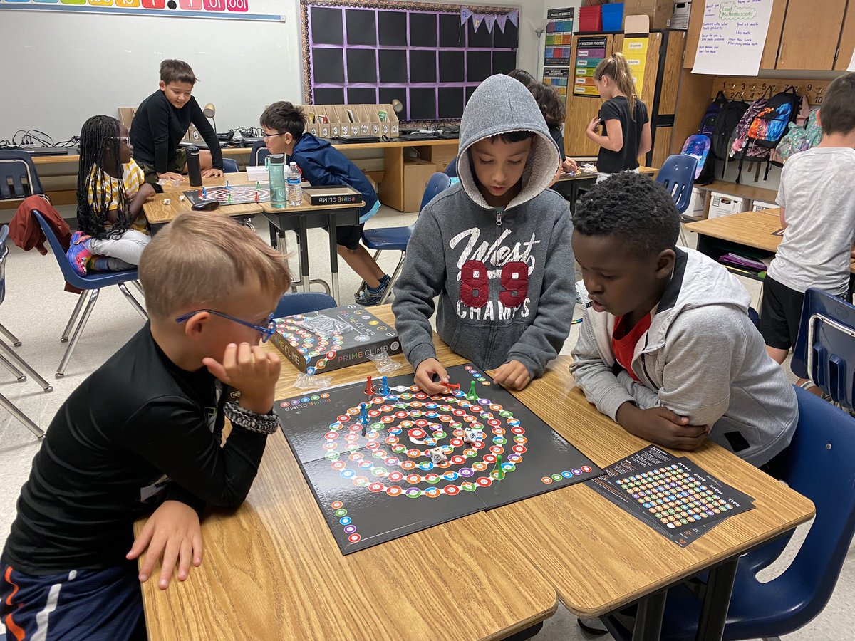 Our mathematicians learned about prime vs. composite numbers today and used their #POG #communicatorskills to play Prime Climb during #mathworkshop. @ForestEdgeES