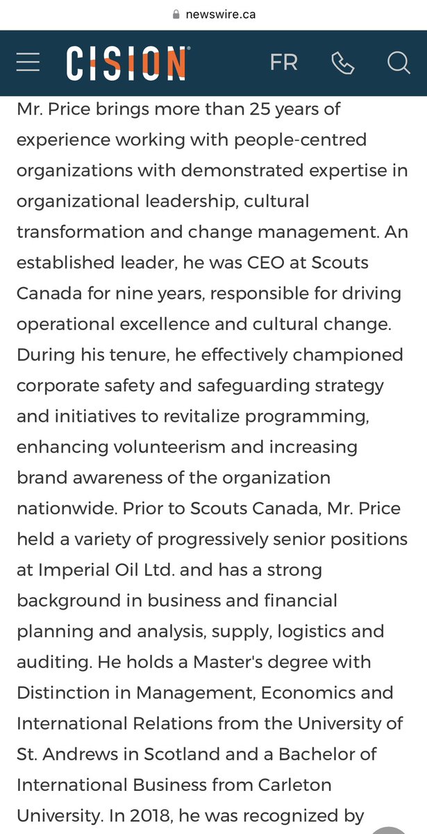 bcjlotus's tweet photo. The CEO of ITP S&amp;R is affiliated with Scouts Canada, acting as risk manager since at least 2013. The new CEO for GymCan has a 9 year tenure at Scouts Canada.

I’m not so good with maths but I smell a conflict guys!

It will be very interesting to see how they manage this one. https://t.co/UwSyOX92YX