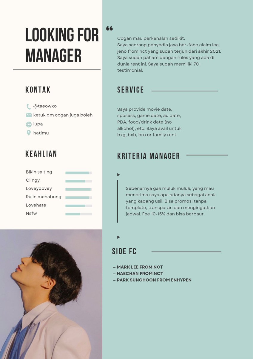 jenovprdn's tweet image. Help RT 

gua bocah hilang yang lagi nyari mama/papa/teteh/ siapapun itu yang mau angkut gua boleh drop cv nya atau ketuk dm/tele gua juga boleh. makasih ye 🙏🏻

ini gua kemaleman ya