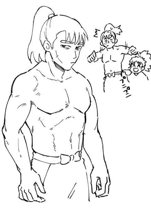 以前スぺでチョジの筋肉はレiスiラータイプだと聞かせてもらってこんな感じかなと描いてみたもうちょっとお肉多めがいいかも 