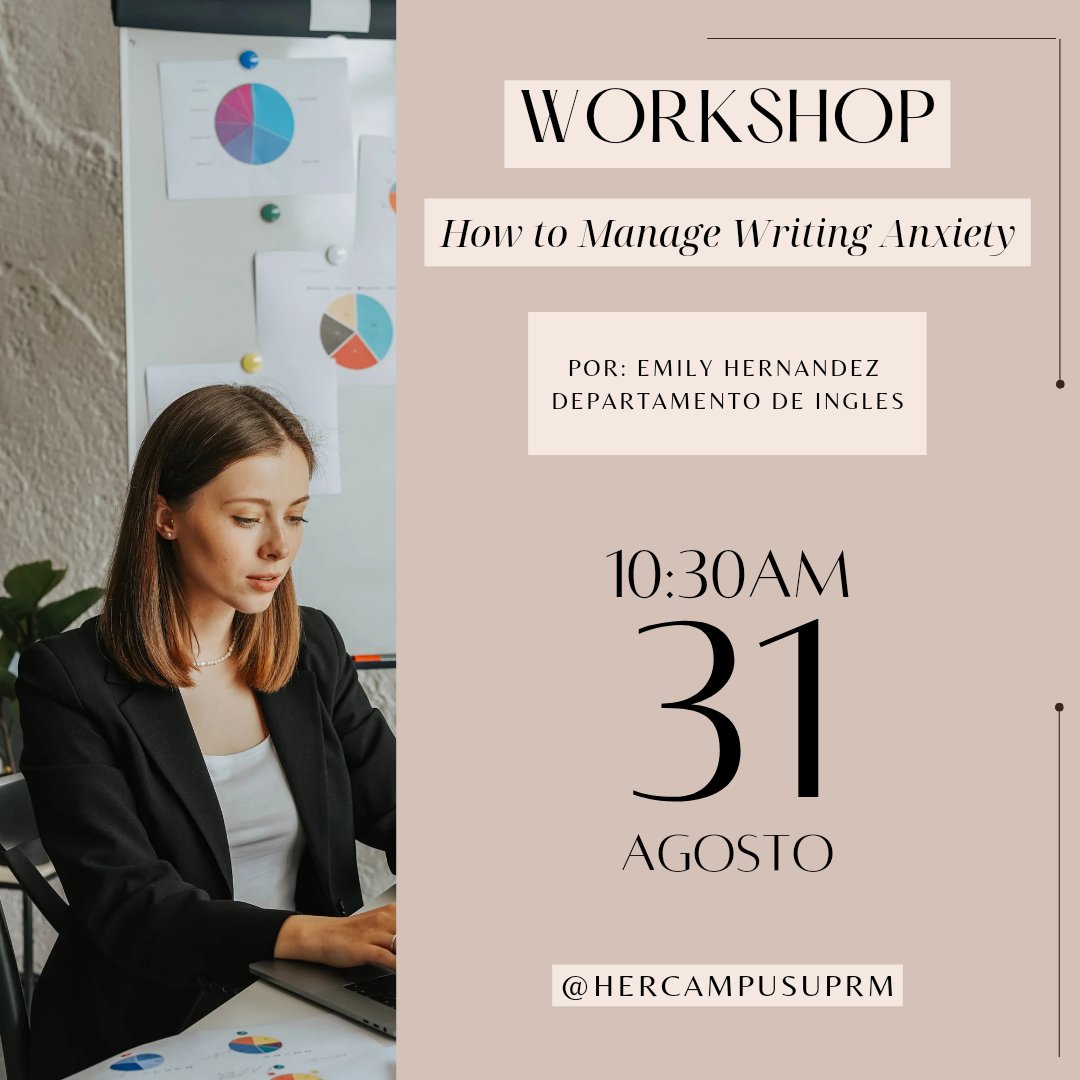 Empower Your Writing Journey with Insights from Professor Emily Hernandez: Conquer Writing Anxiety in Our Upcoming Workshop!

Design: Stephanie Mojica