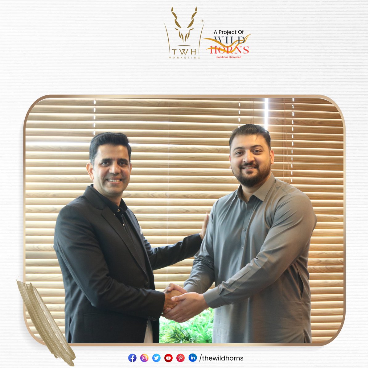 TheWildHorns's tweet photo. We welcome Mr. Naeem Warraich at Wild Horns Head Office in Bahria town, Lahore. Thank you Sir for your visit and kind words. We wish you luck in your future endeavors. Looking forward to working with upcoming projects in the Zaitoon group.

#thewildhorns #NewLahoreCity https://t.co/DvUWxVNKrv