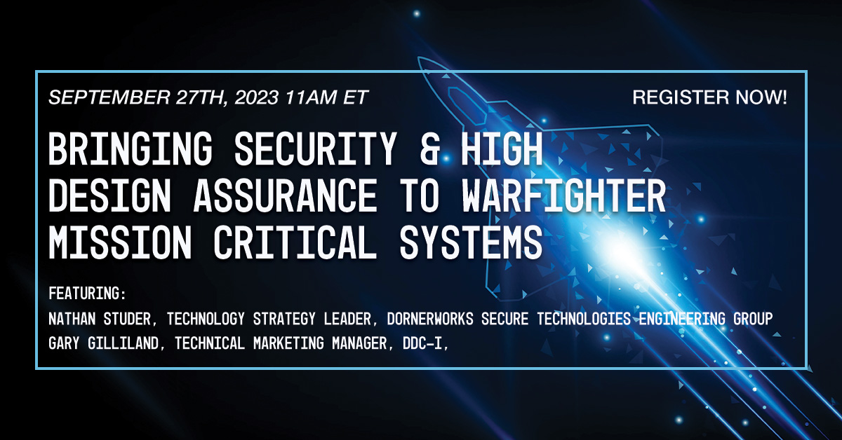 Elevate mission-critical system security! Join our webcast on Sept. 27, 11 AM EST, to explore the power of seL4 microkernel combined with DDC-I's Deos. Register &amp; learn how this integration enhances warfighter capabilities, providing advanced security: buff.ly/3YNoVd6