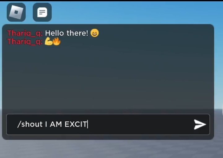 DevNews_Roblox's tweet image. From now on, you can shout your chat and put emoticons in it. By typing /shout &quot;your text&quot; your chat gets bigger. 

And basicly every emoticon is possible in this pop up menu.

How Devs can customize this and learn more: devforum.roblox.com/t/2556162