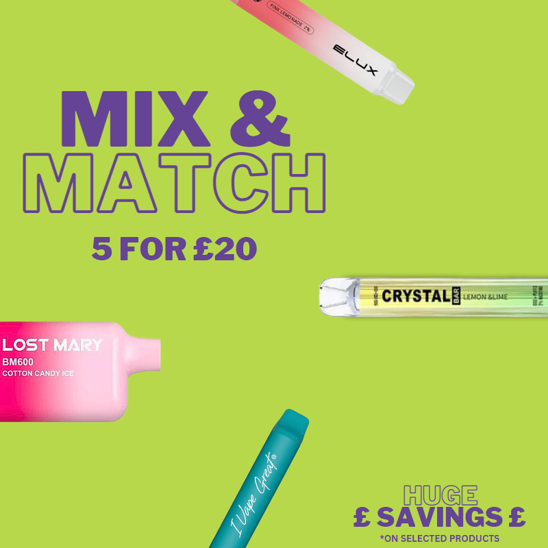 SweetGeezVapes's tweet photo. π₯ Unleash your flavours! Mix & Match disposable vapes at Sweet Geez Vapes β 5 for just Β£20. π Customize your vaping experience with an array of tasty options. Elevate your vape game today! π¨π₯ #SweetGeezVapes #VapeDeals #MixAndMatch #deals #discount #disposablevape #vapebundle https://t.co/g5wAubeKRj