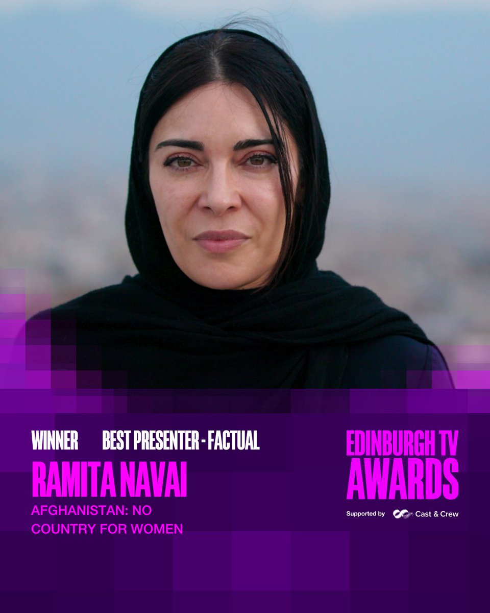 Kicking off the show, the award for Best TV Presenter - Factual Award goes to Ramita Navai (@ramitanavai) - Afghanistan: No Country for Women!

#EdTVAwards