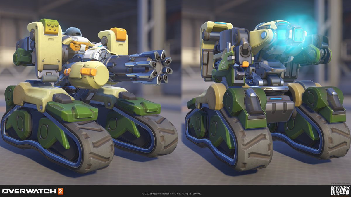 G'day, everyone! We're really behind when it comes to our #Overwatch2 portfolio - but that's about to change! 😙 Time to share some of the goods! Was an absolute honor to work on some of the hero base variants such as #Bastion. artstation.com/artwork/rJBXEL Work done by Marco Leal. 1/4