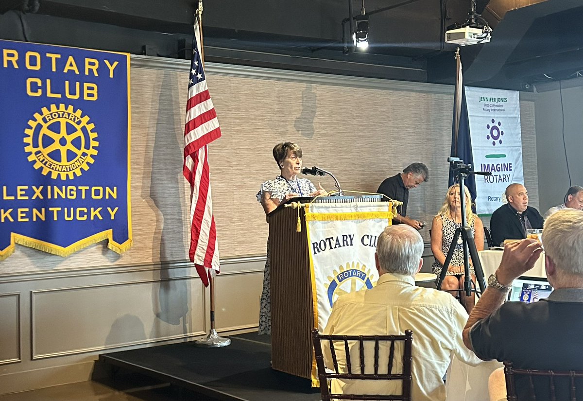 The August 24, 2023 meeting of the Rotary Club of Lexington is underway! #serviceaboveself #ManeonMain