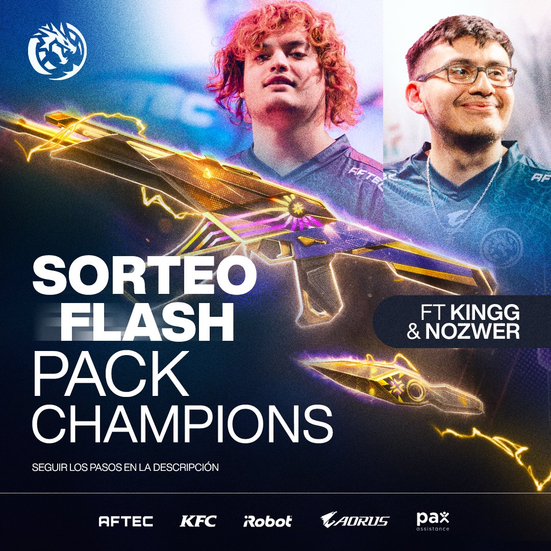 LeviatanGG's tweet photo. ⚡️ ¡SORTEO FLASH! ⚡️

Queda muy poco para que termine el bundle de #VALORANTChampions y no queremos que te quedes sin  el tuyo. Por eso vamos a sortear el último pack y mañana conoceremos al ganador, para participar es muy fácil:

🐲 Seguir a @kiNggfps, @Nozwer y @LeviatanGG
🐲 Dar RT

🍀 ¡SUERTE A TODOS! 🍀