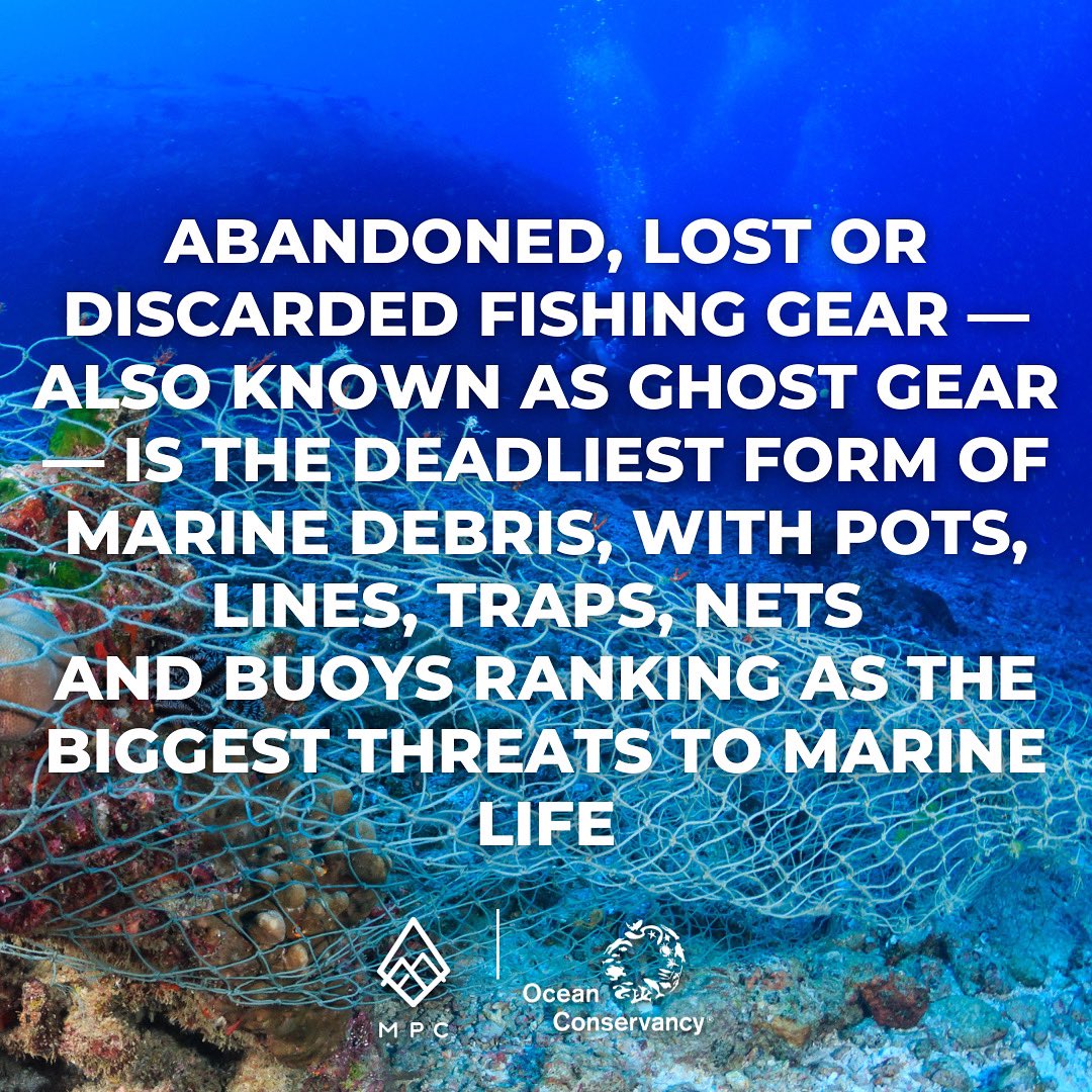 Fact: Abandoned, lost or discarded fishing gear — also known as ghost gear — is the deadliest form of marine debris, with pots, lines, traps, nets and buoys ranking as the biggest threats to marine life. Solution: Ocean Conservancy🌊 is one of 130+ members working alongside 20…