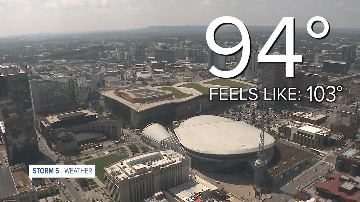 It's hotter now than we were at this time yesterday in #Nashville, and it hit 99° for a high. Will we break 100° today? @NC5_BreeSmith will have the latest on this #heatwave later today on #NC5. #tnwx #kywx #heatdome