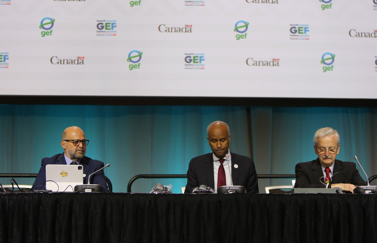 theGEF's tweet photo. ⚡️ #GEFassembly2023 is well underway! GEF CEO Carlos Manuel Rodríguez (@cmrodrigueze) and Canadian Minister of International Development, Ahmed Hussen 🇨🇦 open another exciting day in Vancouver. https://t.co/f4NWv67L9x