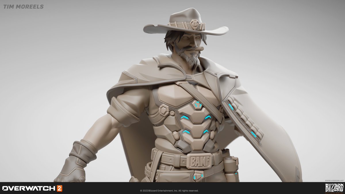 Or Cole Cassidy! 3D character work done by our <a href="/TimMoreels/">Tim Moreels</a>. artstation.com/artwork/8bzmew #overwatch2 #colecassidy #overwatchart  #gameart #3dart #3dmodeling 2/4