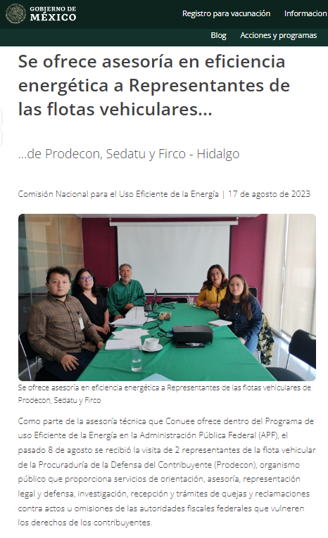 CONUEE_mx's tweet photo. Conoce al equipo de @CTransp a través de sus acciones...
Lee la #Crónica 
📰 Se ofrece asesoría en eficiencia energética a Representantes de las flotas vehiculares de Prodecon, Sedatu y Firco - Hidalgo
🖱https://t.co/QtHplPQKCk

#ProgramasConuee #EficienciaEnergética https://t.co/qy3OJZXQKB