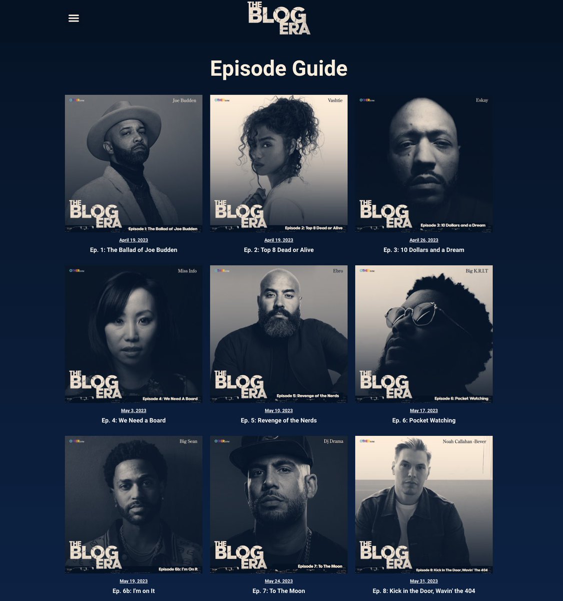 .@theblogera episode guide is now live! Binge it all now at theblogera.fm/episode-guide/