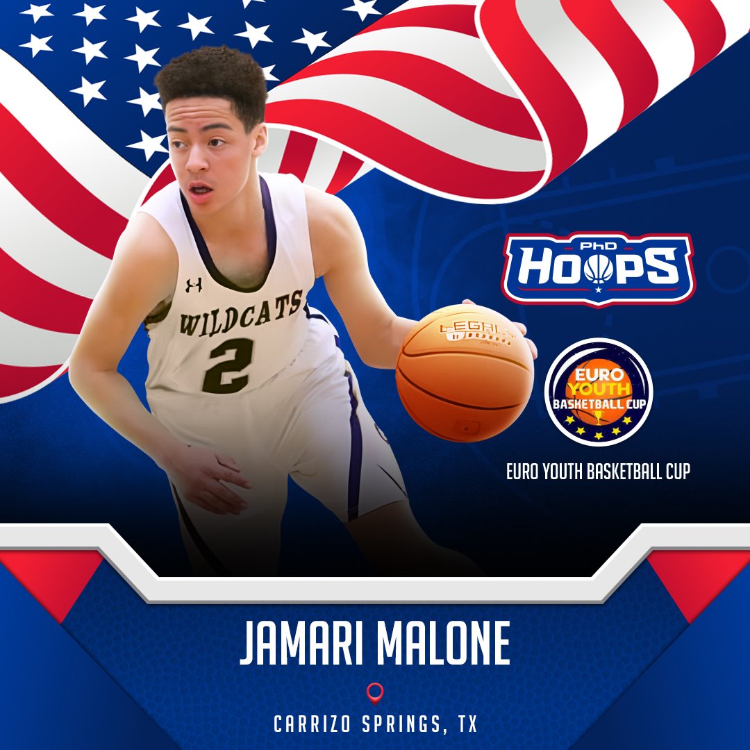 Happy to welcome Jamari Malone (TX) to our U18 team competing for 🥇 at the Euro Youth Basketball Cup next June! #GoForGold