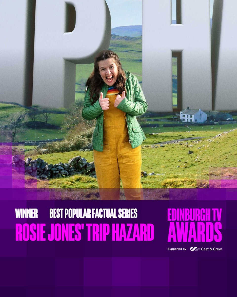 Congratulations to the amazing @josierones on their win of Best Popular Factual Series with 'Rosie Jones' Trip Hazard'!