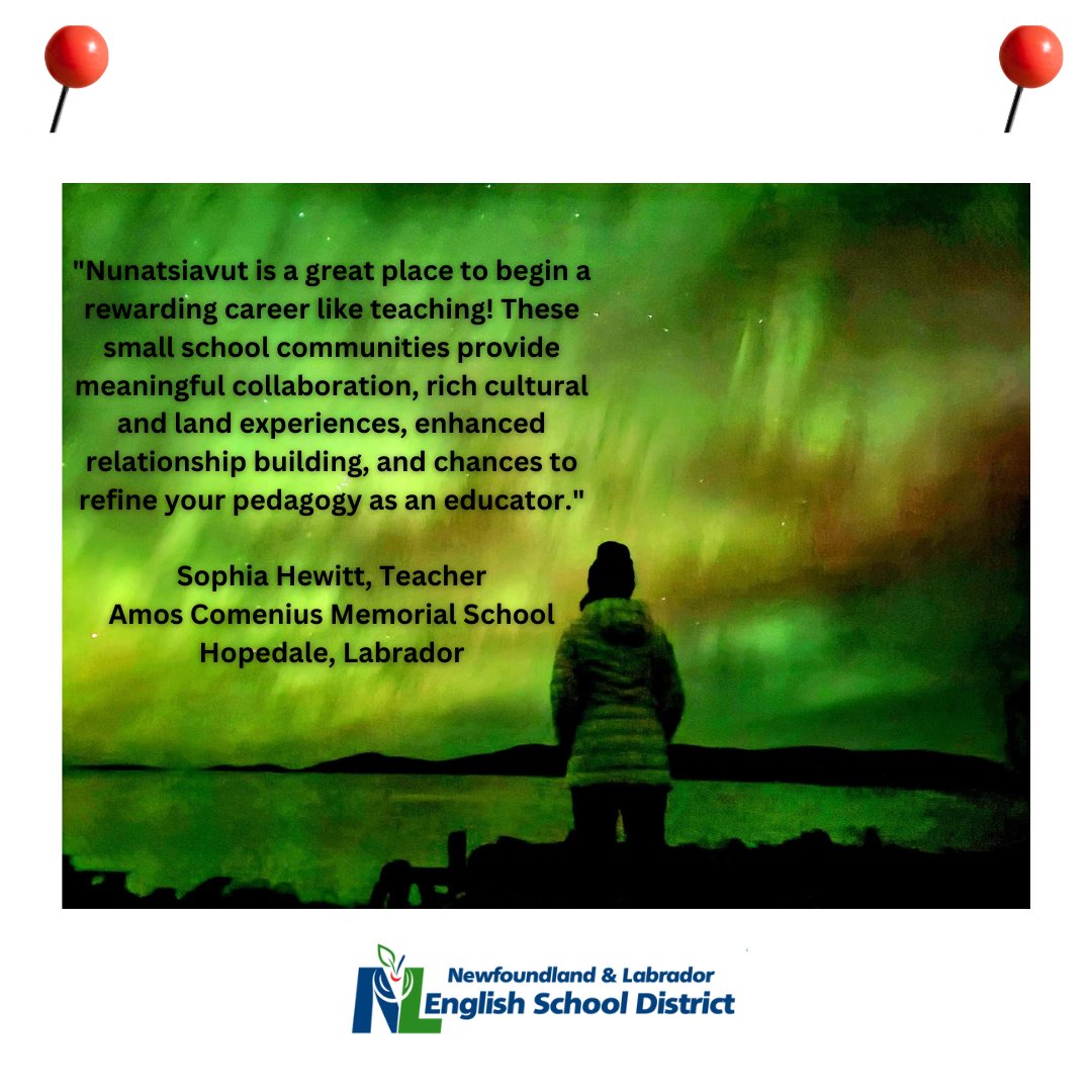 #TeachinginRuralNL allows you to build impactful relationships with students, families, and the community, and to take in the breathtaking scenery. Don’t pass up an experience of a lifetime #LifeinLabrador bit.ly/3L3kA0r
<a href="/MUNEducation/">MUN Education</a> @EDU_GovN <a href="/TCAR_GovNL/">Tourism, Culture, Arts and Recreation</a> <a href="/Ms__Hewitt/">Sophia Hewitt</a>