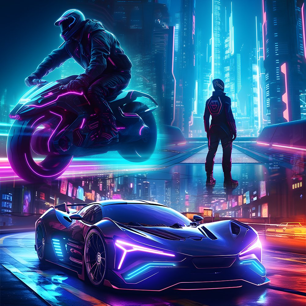 🟣 Here is a 🎨 𝗖𝗼𝗹𝗹𝗲𝗰𝘁𝗶𝗼𝗻 𝗼𝗳 𝗔𝗿𝘁𝘄𝗼𝗿𝗸𝘀 🖌️ with the themes Synthwave, Cyberpunk, and Futuristic Vehicles that we have created with AI. 𝑺𝒀𝑵𝑻𝑯𝑾𝑨𝑽𝑬 𝑼𝑵𝑰𝑽𝑬𝑹𝑺𝑬 😎 wirestock.io/collection/232… #artwork #illustration #synthwave #retrosynthwave #wirestock