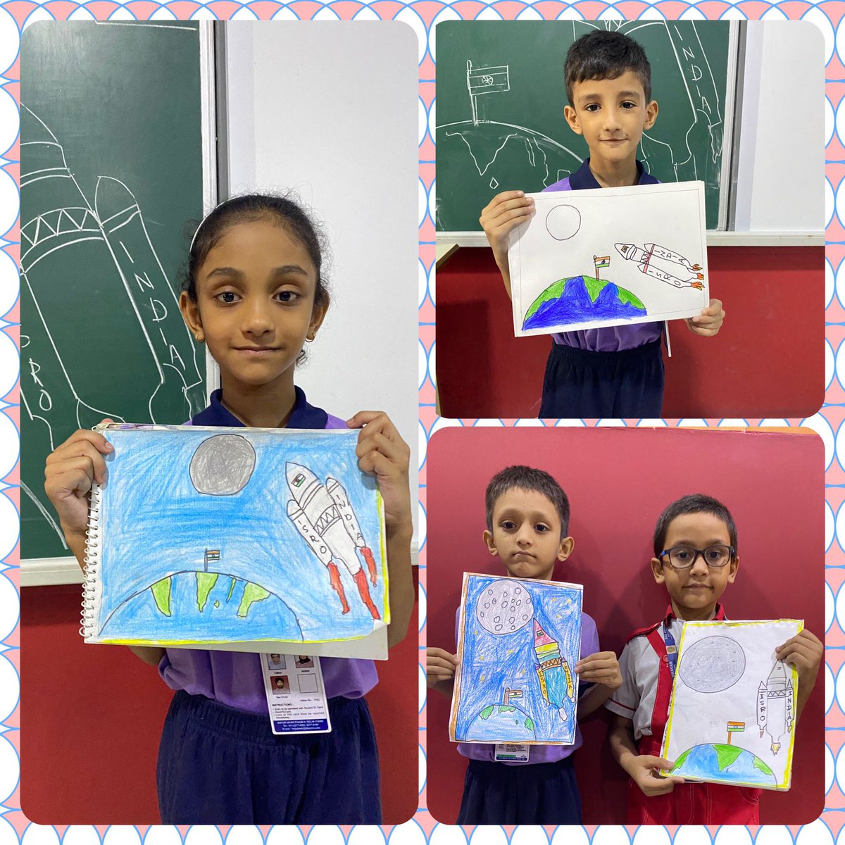 ksatpreet's tweet photo. "India is on moon." This big achievement is celebrated by the little Bal Bhavanites of Class-II. #Chandrayaan3 #BBPSMV #Vividh83 #ProudMoment #ISRO https://t.co/BLCvuZy9bE