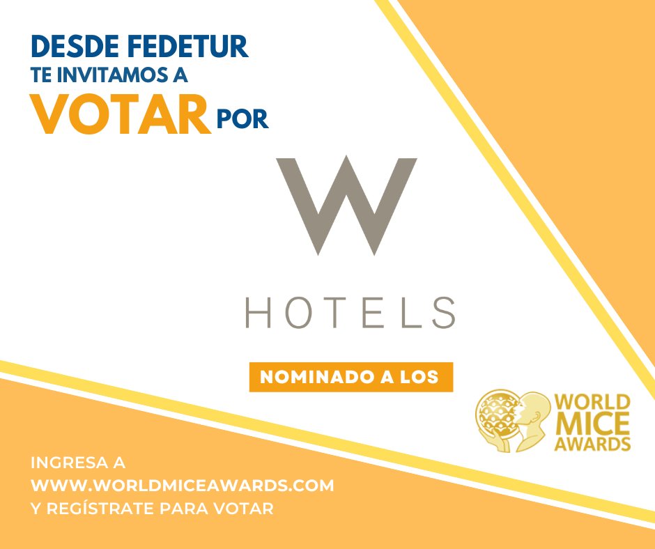 World MICE Awards (@worldmiceawards) on Twitter photo The #WorldMiceAwards🏆 are back! And in #Chile we have the best products and experiences to highlight in this 2023 edition.
What are you waiting for? Support
<a href="/wsantiagohotel/">W Santiago</a>
in the category Best MICE Hotel in Chile 2023.
Vote here 👇
ow.ly/TPv450PCZJk The #WorldMiceAwards🏆 are back! And in #Chile we have the best products and experiences to highlight in this 2023 edition.
What are you waiting for? Support
<a href="/wsantiagohotel/">W Santiago</a>
in the category Best MICE Hotel in Chile 2023.
Vote here 👇
ow.ly/TPv450PCZJk