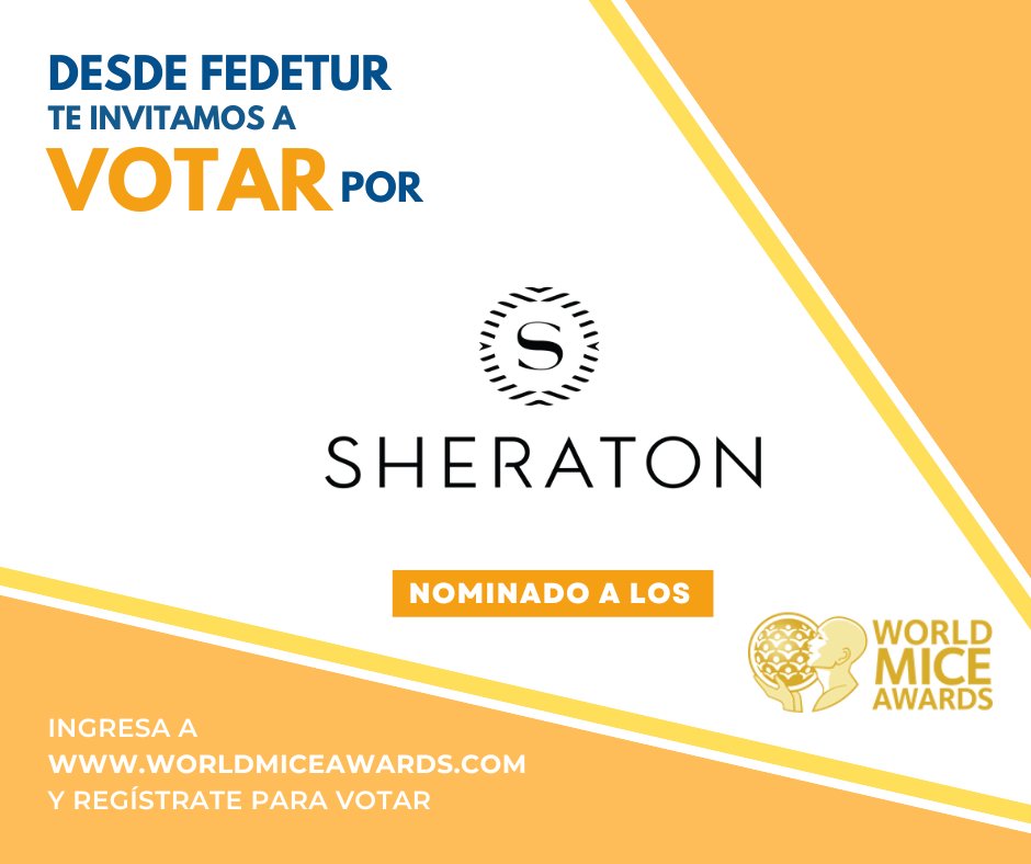 World MICE Awards (@worldmiceawards) on Twitter photo The #WorldMiceAwards 🏆 are back! And in #Chile we have the best products and experiences to highlight in this 2023 edition.
What are you waiting for? Support
<a href="/sheratonscl/">Sheraton Santiago</a>
in the category Best MICE Hotel in Chile 2023.
Vote here 👇
ow.ly/31Fw50PCZKE The #WorldMiceAwards 🏆 are back! And in #Chile we have the best products and experiences to highlight in this 2023 edition.
What are you waiting for? Support
<a href="/sheratonscl/">Sheraton Santiago</a>
in the category Best MICE Hotel in Chile 2023.
Vote here 👇
ow.ly/31Fw50PCZKE